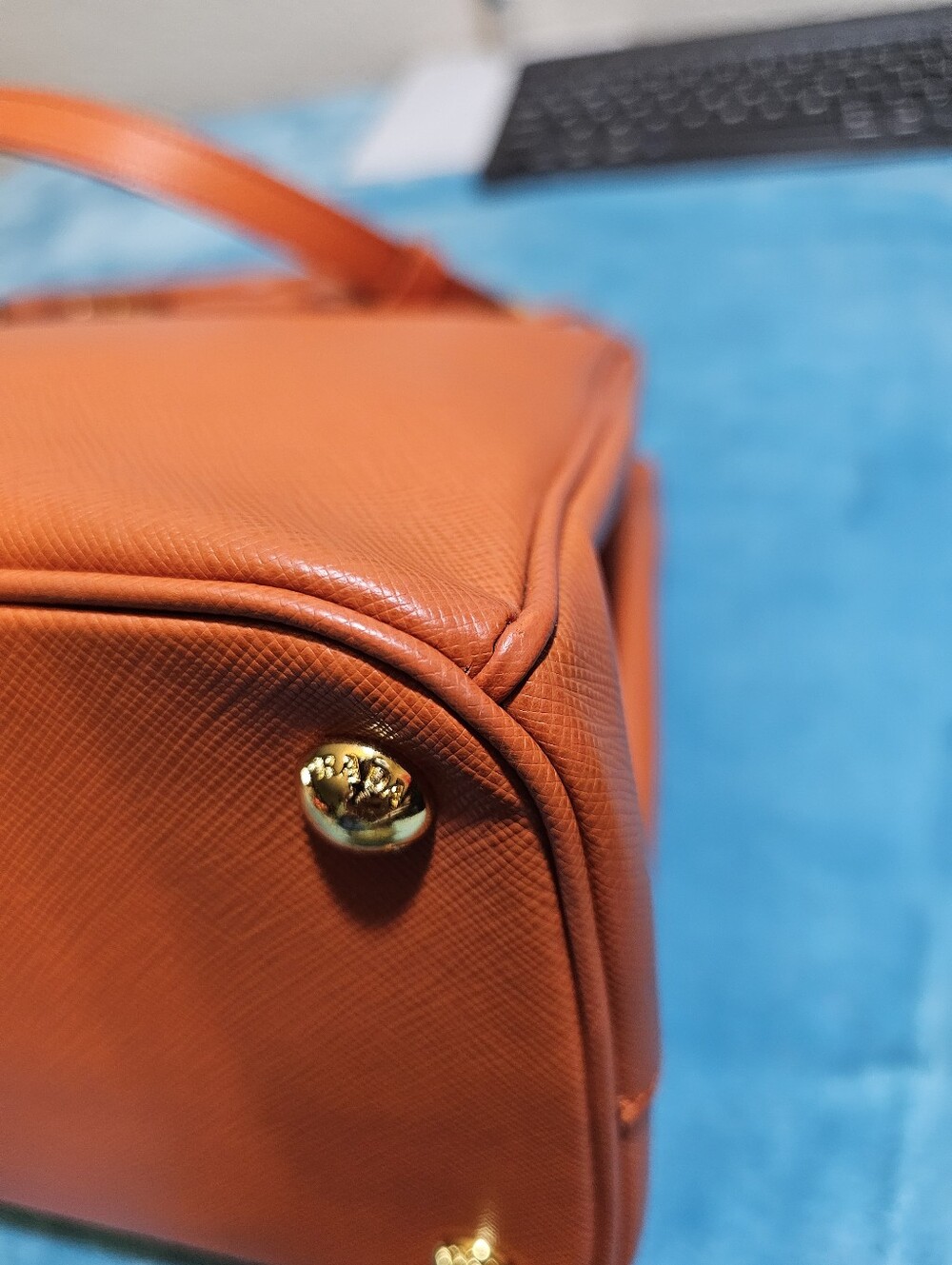 #43529-Prada Galleria PM bright orange Width-12inch Height-8 - Picture 5 of 15